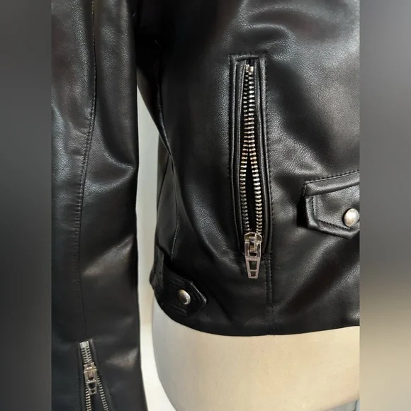 BlankNYC Faux Leather Moto Biker Jacket Goth Punk Skate Motorcycle Whimsygoth - Picture 6 of 9